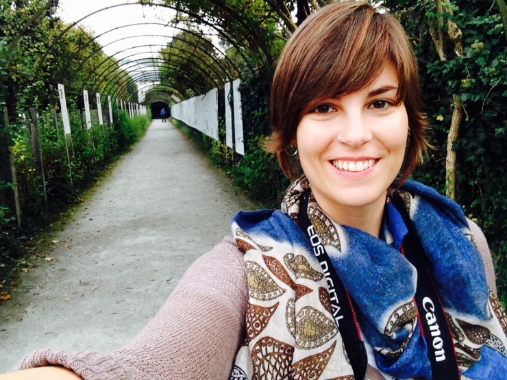 Me in front of the vine corridor Maria and the children ran through during 