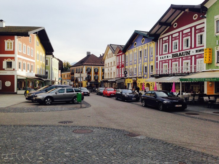The cute downtown area of Mondsee, Austria. The pink building on the right is where I had my apple strudel. Delicious!