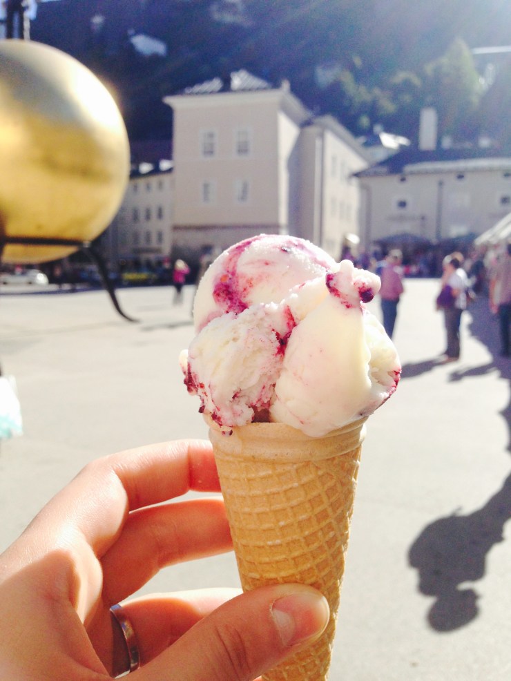 Heavenly blueberry gelato. Thank you, kind waitress, for suggesting it.