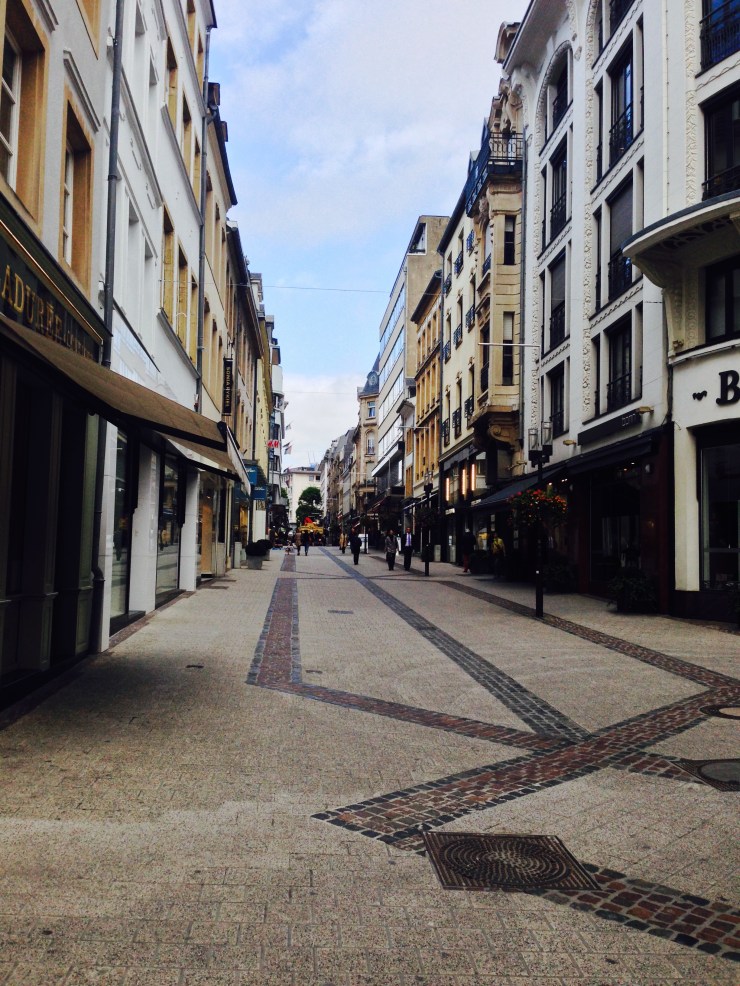 Street scene in central Luxembourg City.