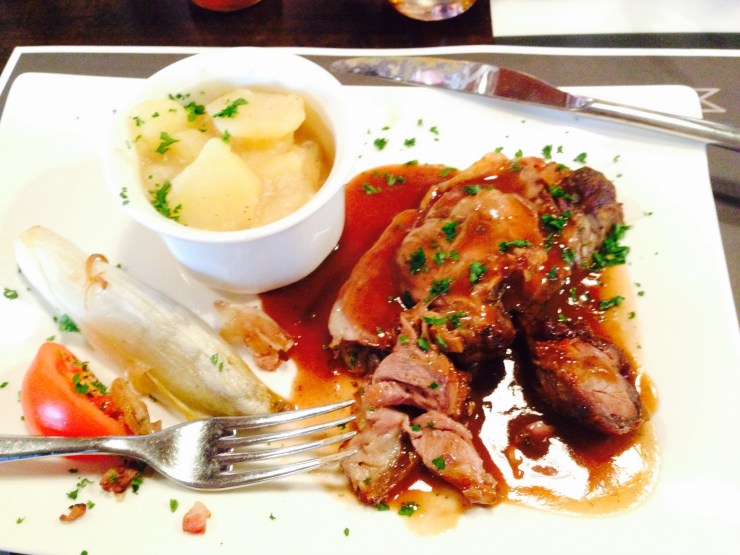 My lunch of roast lamb and potatoes. Delicious and filling.