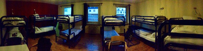 The 12-bed co-ed dorm I stayed in. Nice enough place... I just wish the guys would stop snoring.