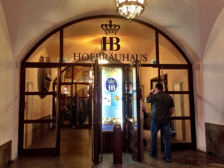 The entrance to Hofbrauhaus in Munich.