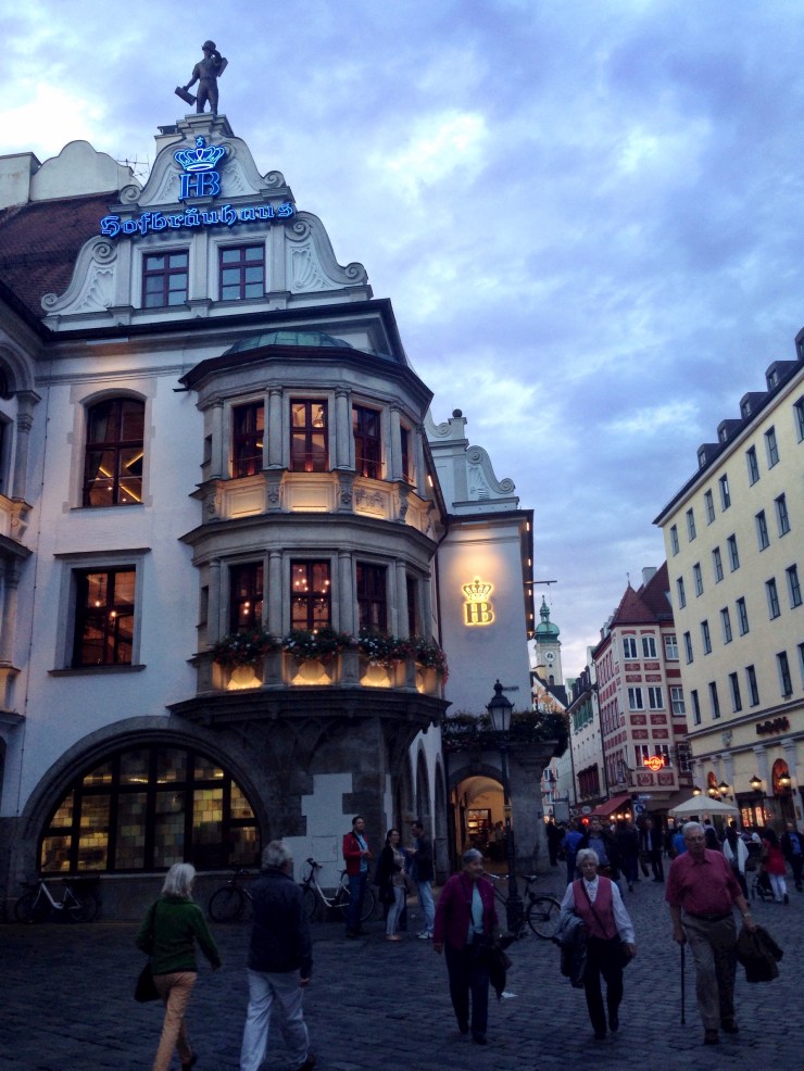 The exterior of the Hofbrauhaus, the most famous beer hall in the world!