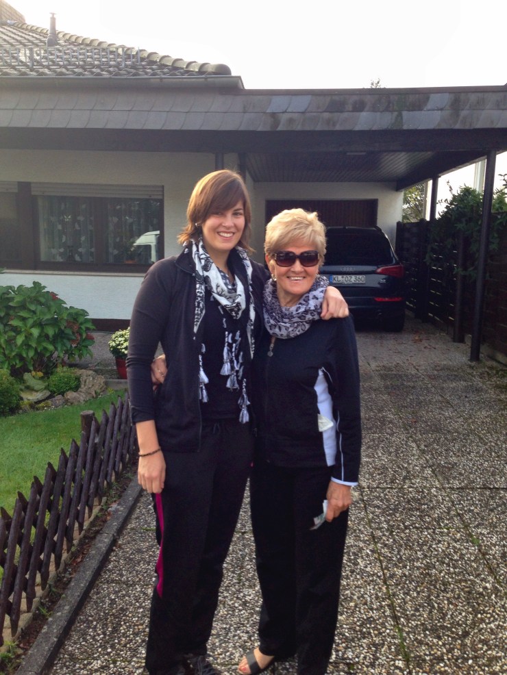 Me and my Great Aunt Setona outside of her house in Germany. It was so nice getting to know her again.