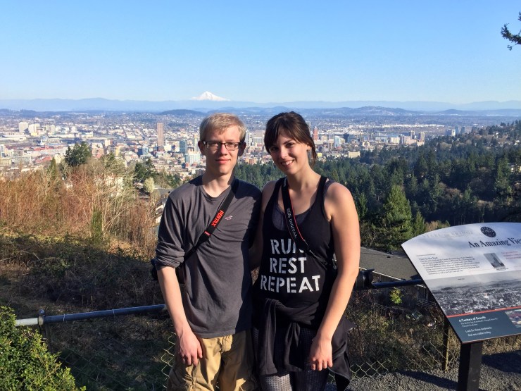 We hiked several miles to get from our hostel to Pittock Mansion, which sits on a hill overlooking Portland. You can see Mt. Hood in the background.